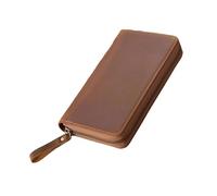 Cubiertas de cuero para cuadernos con cremallera Cubiertas de cuero para notas de campo de 7,28 x 3,54 pulgadas Diario con ranura de pluma elástica Empresa para profesionales profesionales