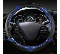 Cubiertas De Cuero Y Fibra Carbono para Volante Coche, 38cm, para Kia K3 2013, para K2 Rio 2015 2016, Accesorios para Automóviles(BLU)