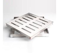 Cubiertas de drenaje de acero inoxidable resistentes, rejilla cuadrada de drenaje para exteriores, para patio, césped y jardín, 2/3 mm de grosor