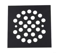 Cubiertas de drenaje de piso cuadradas de acero inoxidable 304 de 4 a 14 pulgadas, rejilla antiobstrucción, agujeros de 10 mm para un drenaje rápido para baño o ducha (cuadrado - negro)