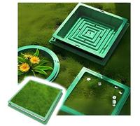 Cubiertas de drenaje personalizables, cubiertas de boca de resina redondas/cuadradas, cubiertas decorativas para tanque séptico para drenaje, patio, césped, jardín (cuadrado 100 x 100 cm)