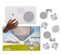 Cubiertas de enchufe de plástico para enchufes del Reino Unido, protector de seguridad para bebés, prevención de golpes, seguro para niños, fácil instalación, (paquete de 6)