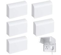 Cubiertas de enchufe del Reino Unido, 5 unidades, protector de enchufe doble a prueba de niños, caja de cubierta de enchufe para seguridad del bebé, protectores universales de toma de corriente para