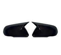 Cubiertas de espejos puerta 1 Par Tapas Para Lateral Fibra Carbono Negro Brillante Para Mustang 2015-2022 Exteriores Para Automóviles(No lights Black)