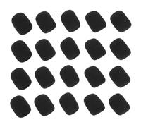 Cubiertas de Espuma para Micrófono Negro, 20 Piezas Estándar | Parabrisas de Repuesto, para Amplificador y Uso Portátil, Diseño Fácil de Cambiar