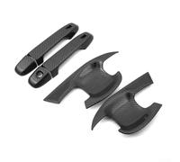 Cubiertas de fibra de carbono para manija de puerta para Toyota para C-hr 2017-2022, 4 piezas de protector de moldura de entrada frontal con acabado de revestimiento epoxi negro