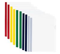 Cubiertas de Informe A4, Transparente A4 Cubiertas para informes con Barra Deslizante, Plástico Carpeta de Archivos con Barra Deslizante para Casa Escuela Oficina Documentos Clasificación (5 Colores)