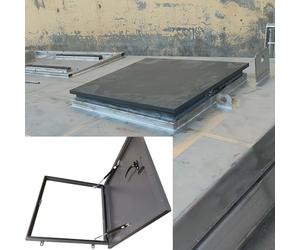Cubiertas de lluvia para salida de loft con sello de goma de metal, tapa de escotilla de techo, puerta de acceso, cubierta impermeable para boca de 19.7 a 39.4 pulgadas (tamaño interior: 75 x 80 cm)