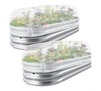 Cubiertas de malla de jardín blancas para camas elevadas con cordón ajustable, malla fina para proteger verduras, frutas y flores de plagas, pájaros y clima, 130 x 70 x 45 cm, paquete de 2 (130 x 70 x