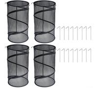Cubiertas de malla para plantas con estructura de tienda emergente y marco de acero para proteger las plantas de jardín de conejos, ciervos y pollos con fácil instalación (4 unidades, negro)