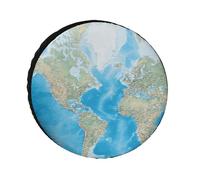 Cubiertas de neumáticos de mapa del mundo, impermeables, anti UV, 24 pulgadas, cubiertas de rueda de eje único para caravana, camión, SUV, remolque, universal para todas las estaciones