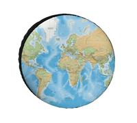 Cubiertas de neumáticos de mapa del mundo, impermeables, anti UV, 24 pulgadas, cubiertas de rueda de eje único para caravana, camión, SUV, remolque, universal para todas las estaciones