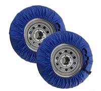 Cubiertas de neumáticos de repuesto muy construidas con material impermeable y resistente a los rayos UV, diseñadas para coches, camiones, SUV y caravanas (azul y negro)