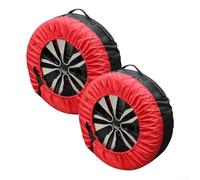 Cubiertas de neumáticos de repuesto muy construidas con material impermeable y resistente a los rayos UV, diseñadas para coches, camiones, SUV y caravanas (rojo y negro)