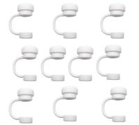 Cubiertas de Pajita,10 Pcs Tapas de Pajita de Silicona Cubierta Ajustable para Popote Tapas de Pajita Reutilizables Tapas de Pajitas Lindo Cubierta de Paja Prueba de Polvo para Accesorios