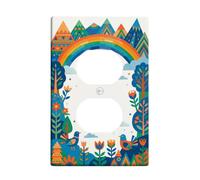 Cubiertas de pared dúplex arcoíris, naturaleza, montañas fantásticas, pájaros, primavera, plástico, tamaño estándar, decorativas, para el hogar, sala de estar, decoración de apartamento nuevo