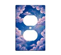 Cubiertas de pared dúplex de nubes, placa de pared, diseño de estrellas fantasiosas, horizonte de verano, color azul, plástico, tamaño estándar, para dormitorio, baño, cocina, decoración de entrada