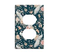 Cubiertas de pared dúplex de pavo real, diseño tradicional y elegante de ramas de flores, primavera, plástico, tamaño estándar, para sala de estar, dormitorio, decoración de oficina en casa