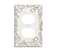 Cubiertas de pared dúplex de pulpo, línea de remolino vintage náutica de plástico beige de tamaño estándar, cubiertas decorativas de tomacorriente para el hogar, sala de estar, dormitorio, decoración