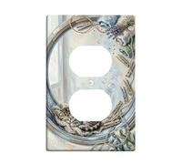 Cubiertas de pared dúplex para baño de gatitos, acogedoras burbujas rústicas, resorte de lavandería, plástico azul suave, tamaño estándar, cubiertas decorativas para toma de corriente para dormitorio