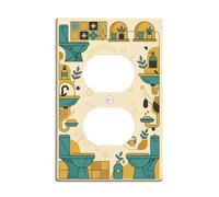 Cubiertas de pared dúplex para inodoro, placa de pared moderna minimalista para fregadero, gotas de agua, ninguno verde azulado, plástico, tamaño estándar, cubiertas decorativas para toma de corriente