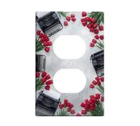Cubiertas de pared dúplex para máquina de escribir, diseño de tulipanes florales vintage, remolinos de plástico rojo primavera, tamaño estándar, cubiertas decorativas para el hogar, sala de estar