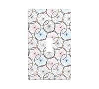 Cubiertas de pared rojas con patrón de rueda de bicicleta, placas de pared de 1 banda, tamaño estándar 4.5 x 2.75 pulgadas, cubierta decorativa para interruptor de luz, cubierta de salida de placa de