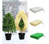 Cubiertas de protección contra congelación de plantas para invierno, mantas de tela no tejida con barrera de plagas, chaquetas de arbustos para plantas pequeñas, reutilizables con cremallera y cuerda