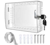 Cubiertas de protección de la caja de cerradura termostática transparente montadas en la pared con llaves y tornillos que están configurados para un control de temperatura seguro espacio común caja de
