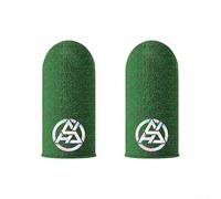 Cubiertas de pulgar de fibra plateada para dispositivos móviles de juego que dependen de la entrada táctil precisa y la pantalla en tiempo real (verde)