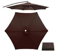 Cubiertas de repuesto for sombrilla patio 6,5 pies/8,8 pies/9, pies, toldo, for mesa al aire libre for varillas, solo(Coffee Color,9.8ft)