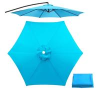 Cubiertas de repuesto for sombrilla patio 6,5 pies/8,8 pies/9, pies, toldo, for mesa al aire libre for varillas, solo(Light Blue,8.9ft)
