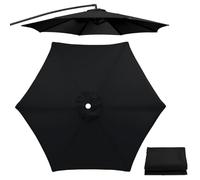 Cubiertas de repuesto for sombrilla patio 6,5 pies/8,8 pies/9, pies, toldo, for mesa al aire libre for varillas, solo(Black,9.8ft)