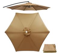 Cubiertas de repuesto for sombrilla patio 6,5 pies/8,8 pies/9, pies, toldo, for mesa al aire libre for varillas, solo(Light Brown,6.6ft)