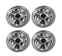 Cubiertas de rueda de carrito de acero inoxidable de 8 pulgadas, cubo para EZGO, juego de 4 cubiertas de llantas plateadas, accesorios de repuesto para ruedas de carrito (cuatro)