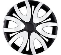 Cubiertas de rueda PREMIUM Cubiertas de rueda Modelo de ruedas: Mika 'Conjunto de 4, Color: Blanco y negro, Diámetro del borde 15 pulgadas