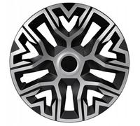 Cubiertas de rueda universales NRM Las mejores cubiertas de rueda bicolor de 4 piezas (plata y negro, 38 cm)