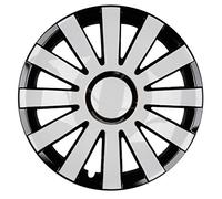 Cubiertas de ruedas PREMIUM Cubiertas de ruedas Cubiertas de ruedas 'Modelo: Onyx' Juego de 4, Color: Blanco y negro, Diámetro del borde 14 pulgadas