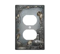 Cubiertas de salida dúplex para motor de vapor, placa de pared, reloj de engranajes industriales Steampunk, ninguno de plástico de bronce, placas frontales de tamaño estándar para enchufes eléctricos