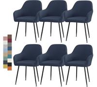 Cubiertas De Sillas para Comedor Estilo Nordico Fundas Funda Silla Extraíble 6/4/2/1PCS Escandinavo Butacas Sillón Oficina Cocina Chair Covers(Dark Blue,6PCS)