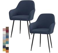 Cubiertas De Sillas para Comedor Estilo Nordico Fundas Funda Silla Extraíble 6/4/2/1PCS Escandinavo Butacas Sillón Oficina Cocina Chair Covers(Dark Blue,2PCS)