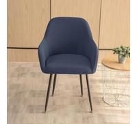 Cubiertas De Sillas para Comedor Estilo Nordico Fundas Funda Silla Extraíble 6/4/2/1PCS Escandinavo Butacas Sillón Oficina Cocina Chair Covers(Dark Blue,1PC)