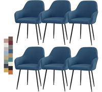 Cubiertas De Sillas para Comedor Estilo Nordico Fundas Funda Silla Extraíble 6/4/2/1PCS Escandinavo Butacas Sillón Oficina Cocina Chair Covers(Blue,6PCS)