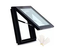 Cubiertas de ventana premium para terraza solárium y ático, impermeables, de doble capa templada, acceso a tragaluz, diseño de techo plano inclinado con puerta de iluminación subterránea (70º)