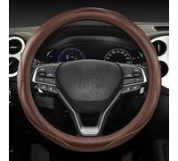 Cubiertas De Volante Coche Cuero Genuino 38cm para Accord City Civic Fit Brio CRV HRV XRV Mobilio Odyssey Accesorios(Coffee)