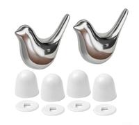 Cubiertas decorativas de porcelana para pernos de inodoro con 4 tapas de rosca compatibles para mejorar la continuidad visual del accesorio (plata)