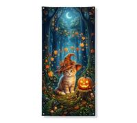 Cubiertas decorativas para puerta de gato, diseño de calabazas otoñales, hojas de Halloween, naranja con cuerda, cubierta de puerta delantera, decoración del hogar para puerta, porche, patio, interior
