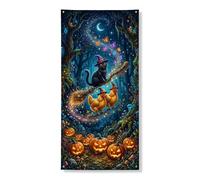 Cubiertas decorativas para puerta de gato, fantasía, pollos, calabazas, Halloween, naranja con cuerda, cubierta de puerta delantera, decoración del hogar, para porche, pared, interior y exterior, 36 x