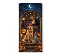 Cubiertas decorativas para puerta de perro, calabazas de gato de temporada para Halloween, naranja con cuerda, letrero de puerta delantera, decoración del hogar para puerta, porche, patio, interior y