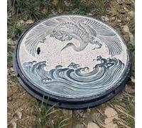 Cubiertas decorativas para tanque séptico, cubiertas redondas de alcantarilla de 10 toneladas de carga, tapa séptica de piedra arenisca con E ideal para entradas y patios, y solución elegante